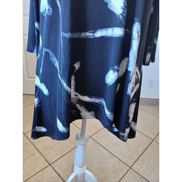 Grace The Perfect Fit Womens Blouse Tunic 2X Black Mock Neck 3/4 Sleeve - Picture 8 of 15